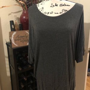 Zenana Signature Blouse color:grey size: 2X